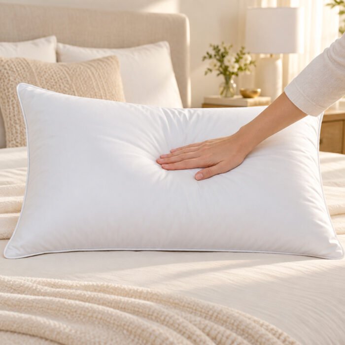 Oreiller Percale200 100% Coton Microfibres siliconnées