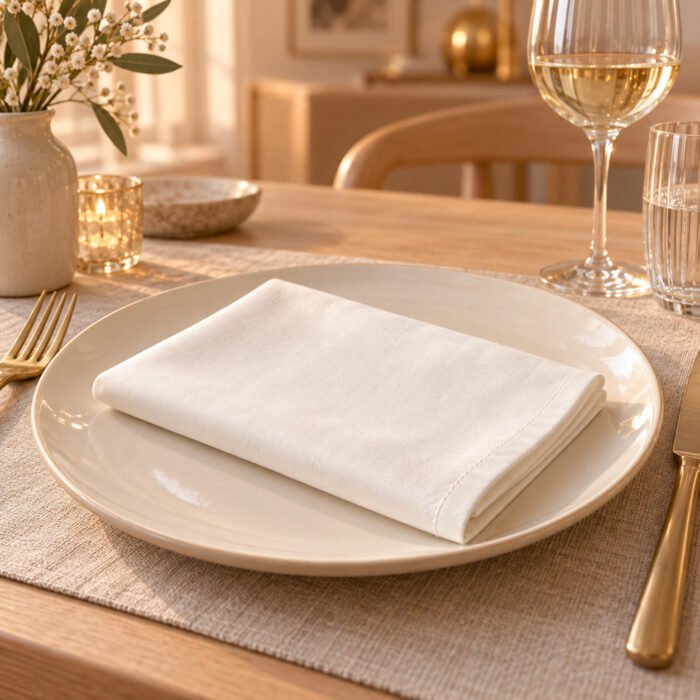 Serviette de table en satin 100% coton